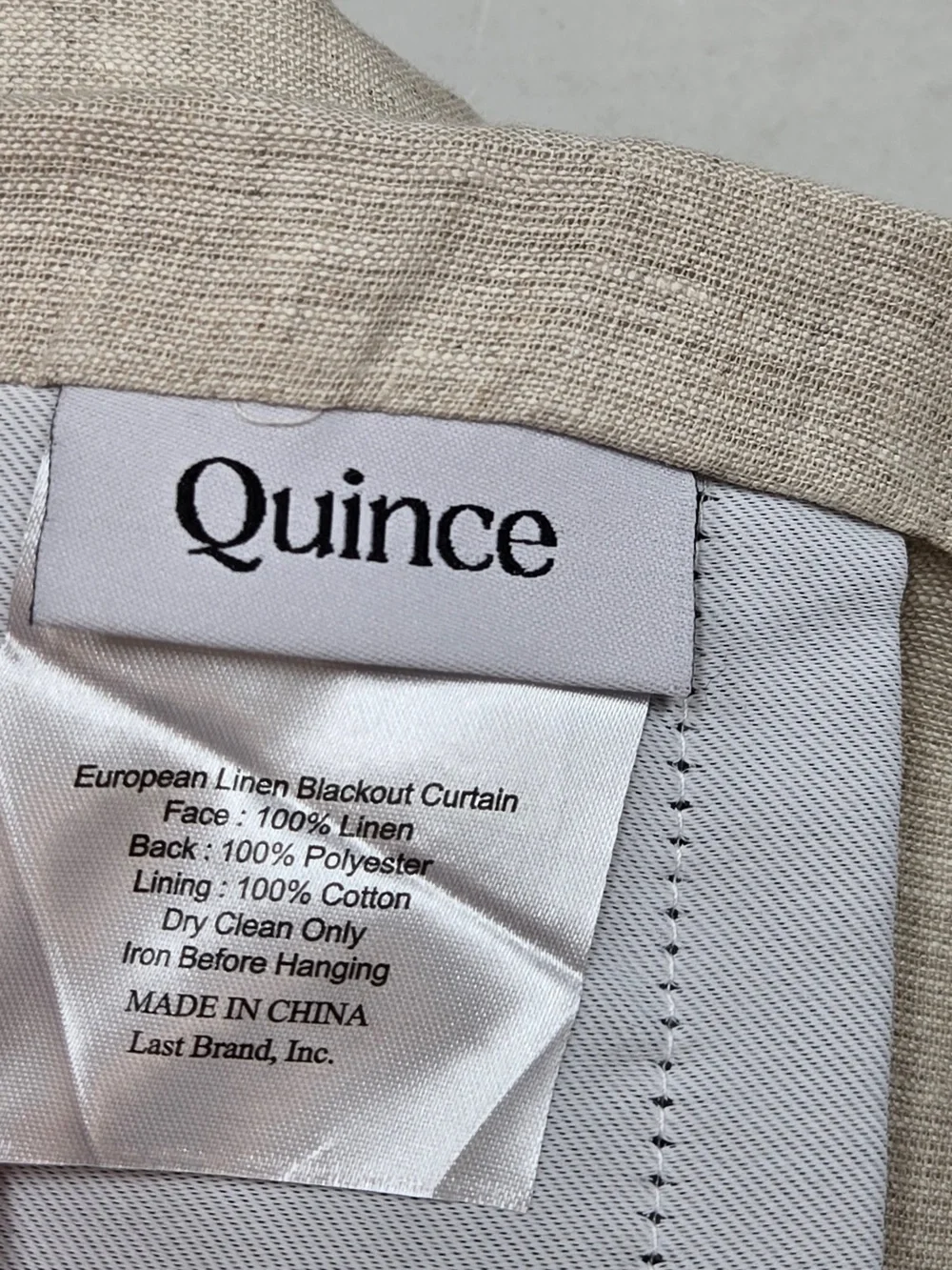 NWT QUINCE Set Of 2 48x96 European Linen True Blackout Curtains Flax 9755